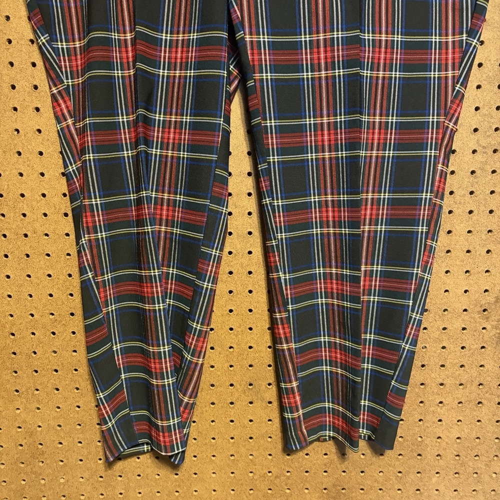 Jones New York Plaid Pants 3X Multicolor Tartan Pull On Stretch Career Holiday - Picture 3 of 8